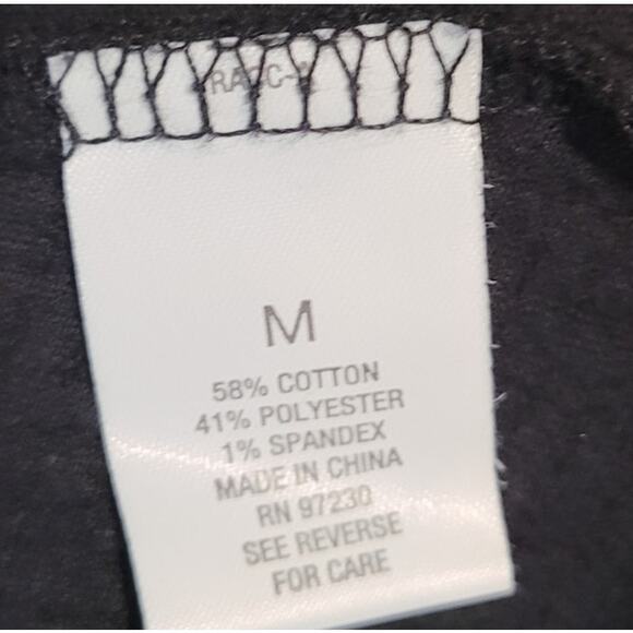 Boho V-Neck Empire Waist Blouse Black White Paisley Free People Style M - Picture 9 of 10